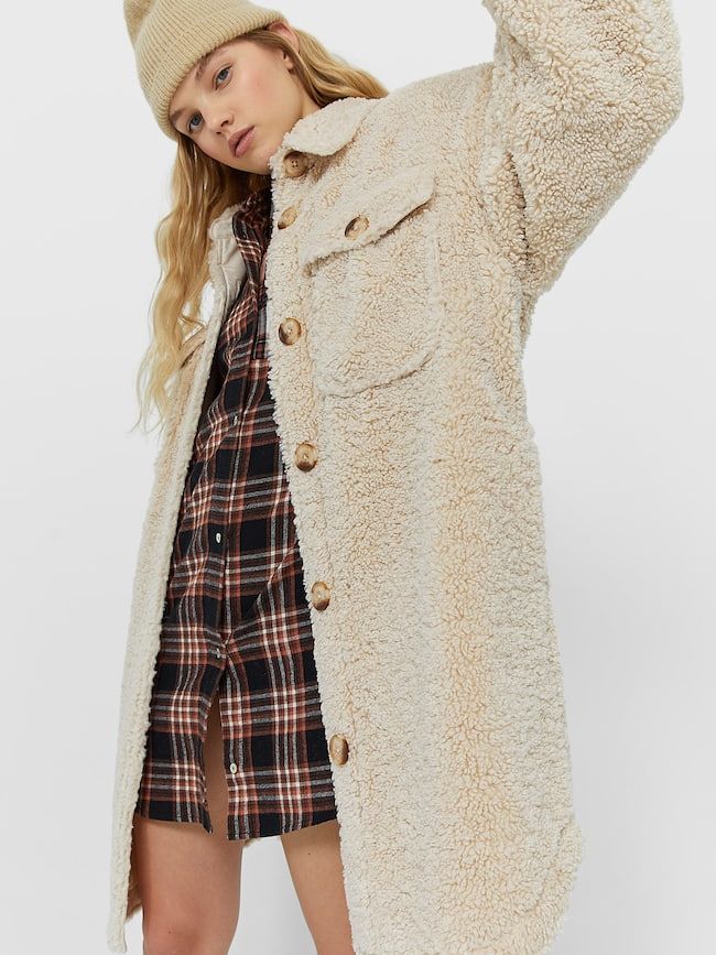 

Шуба Stradivarius 1846/419/004 L Бежевая