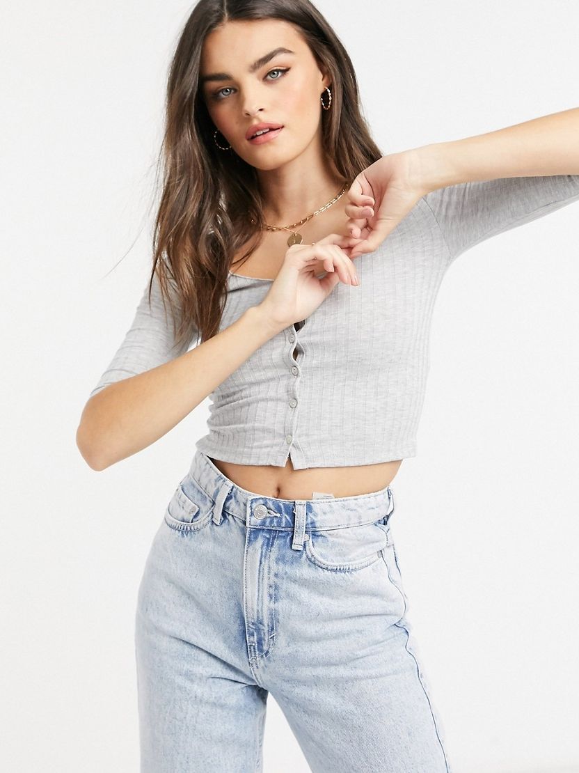 

Топ Stradivarius 6604/663/210 M Светло-серый