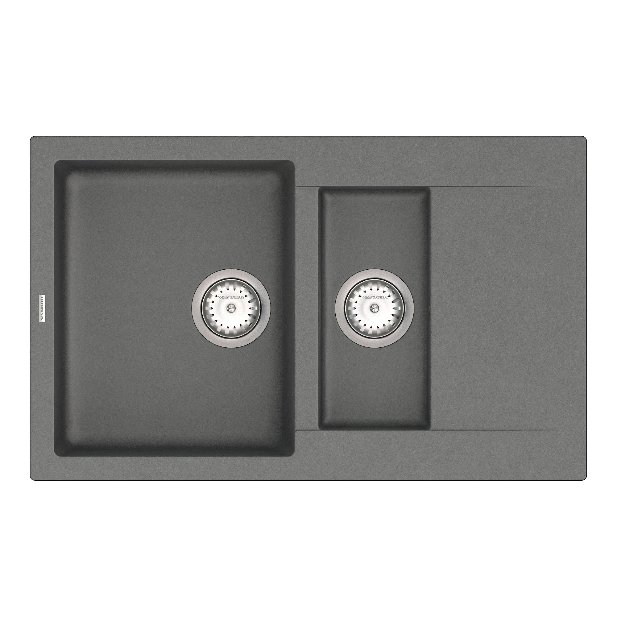 

Мойка Кухонная Vankor Orman Omp 04.80 Gray + Сифон Vankor