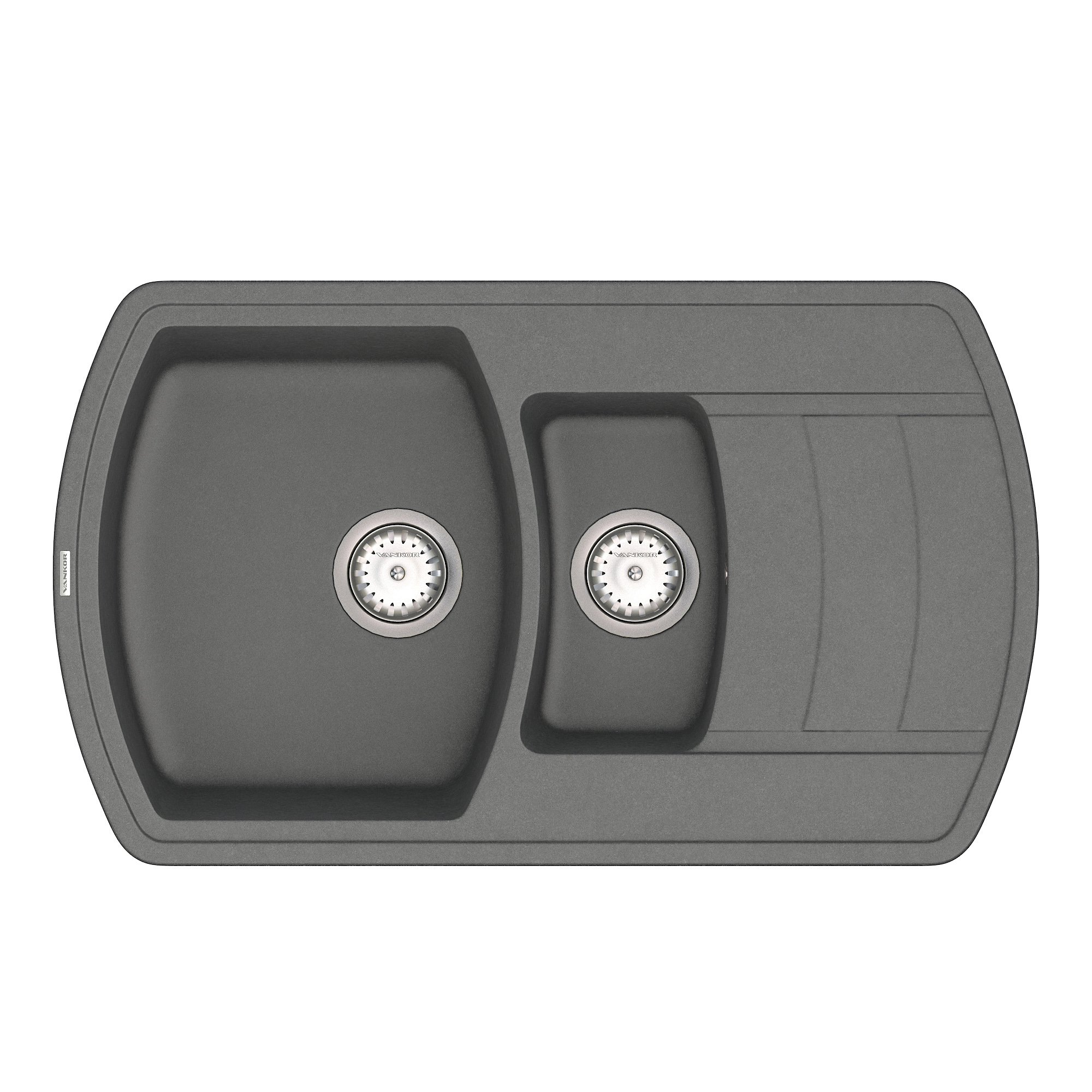 

Мойка Кухонная Vankor Norton Nmp 04.86 Gray + Сифон Vankor