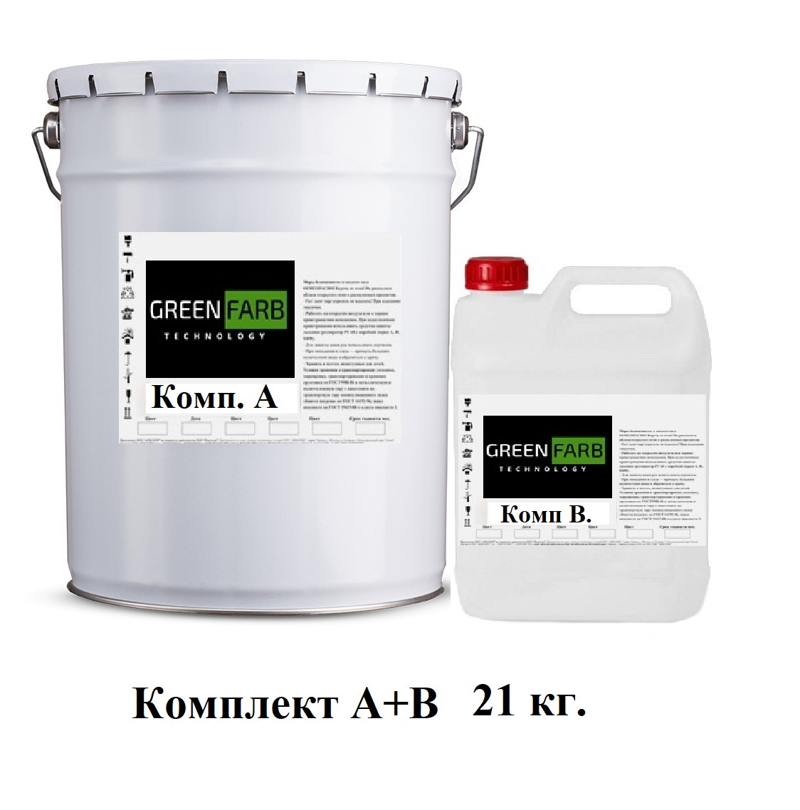 

Эмаль GREENFARB УР суперглянцевая 21 кг Белая