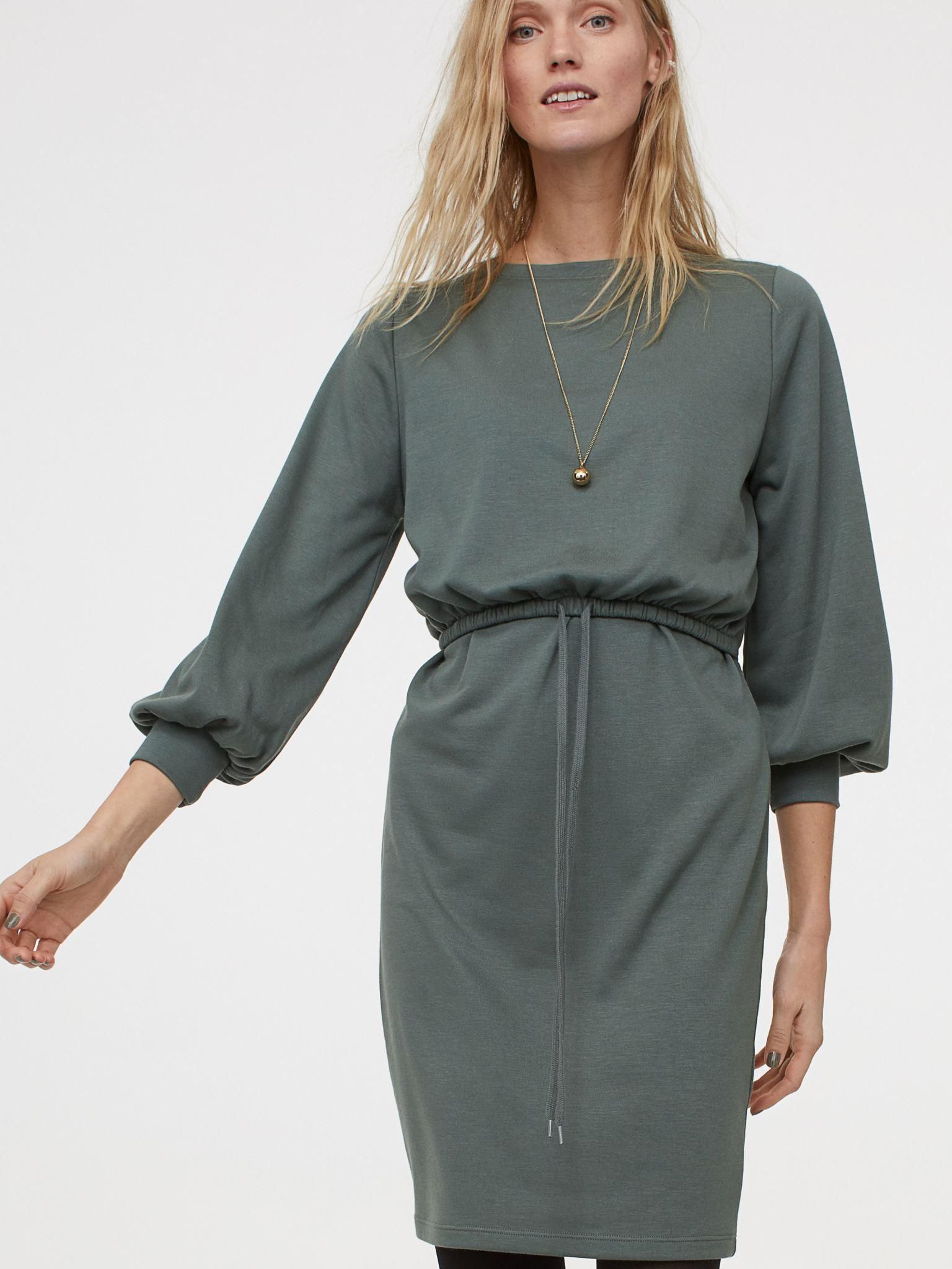 

Платье H&M 9172872-ADVB L Серое с зеленым