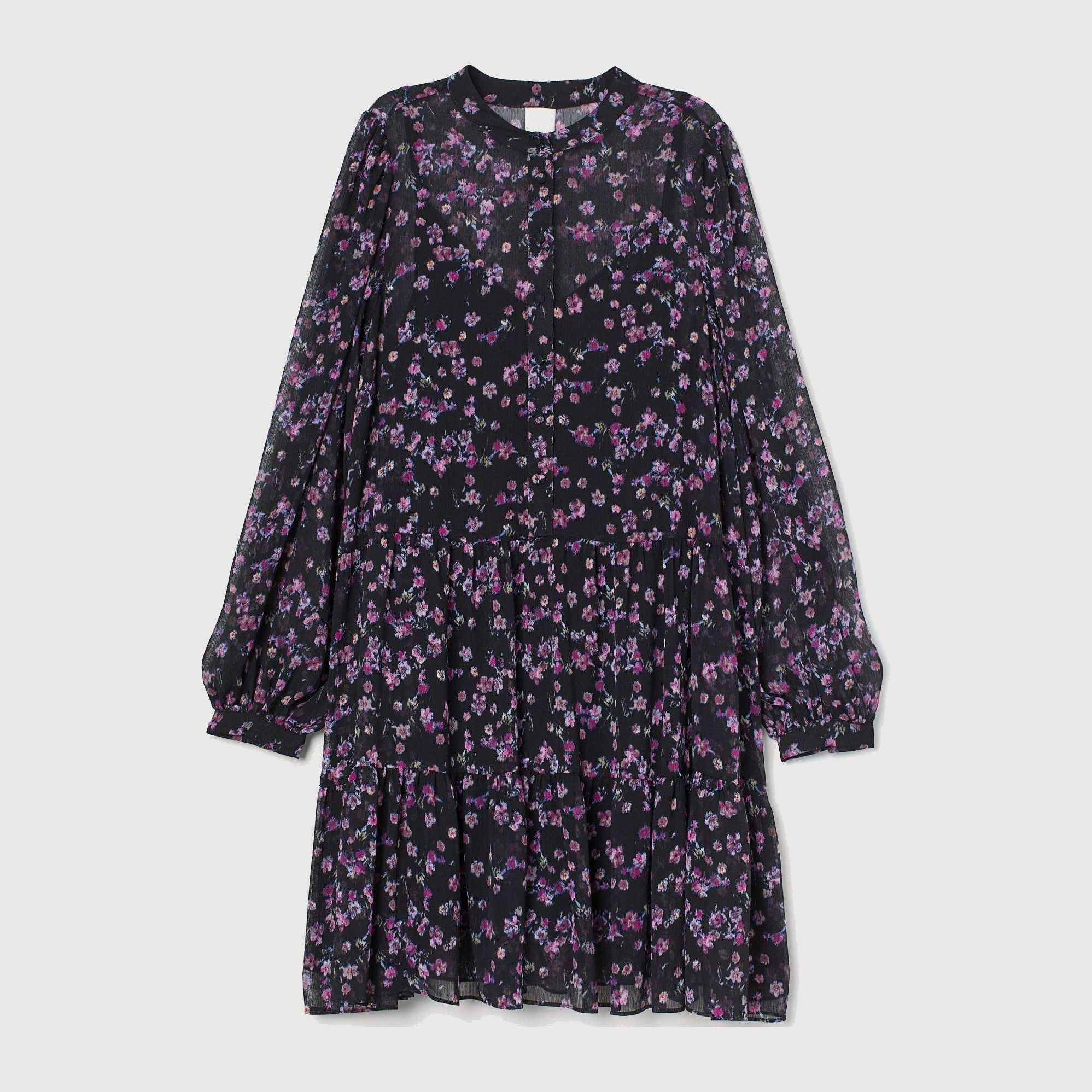 

Платье H&M 9087292-AEPW L Черное с разноцветным