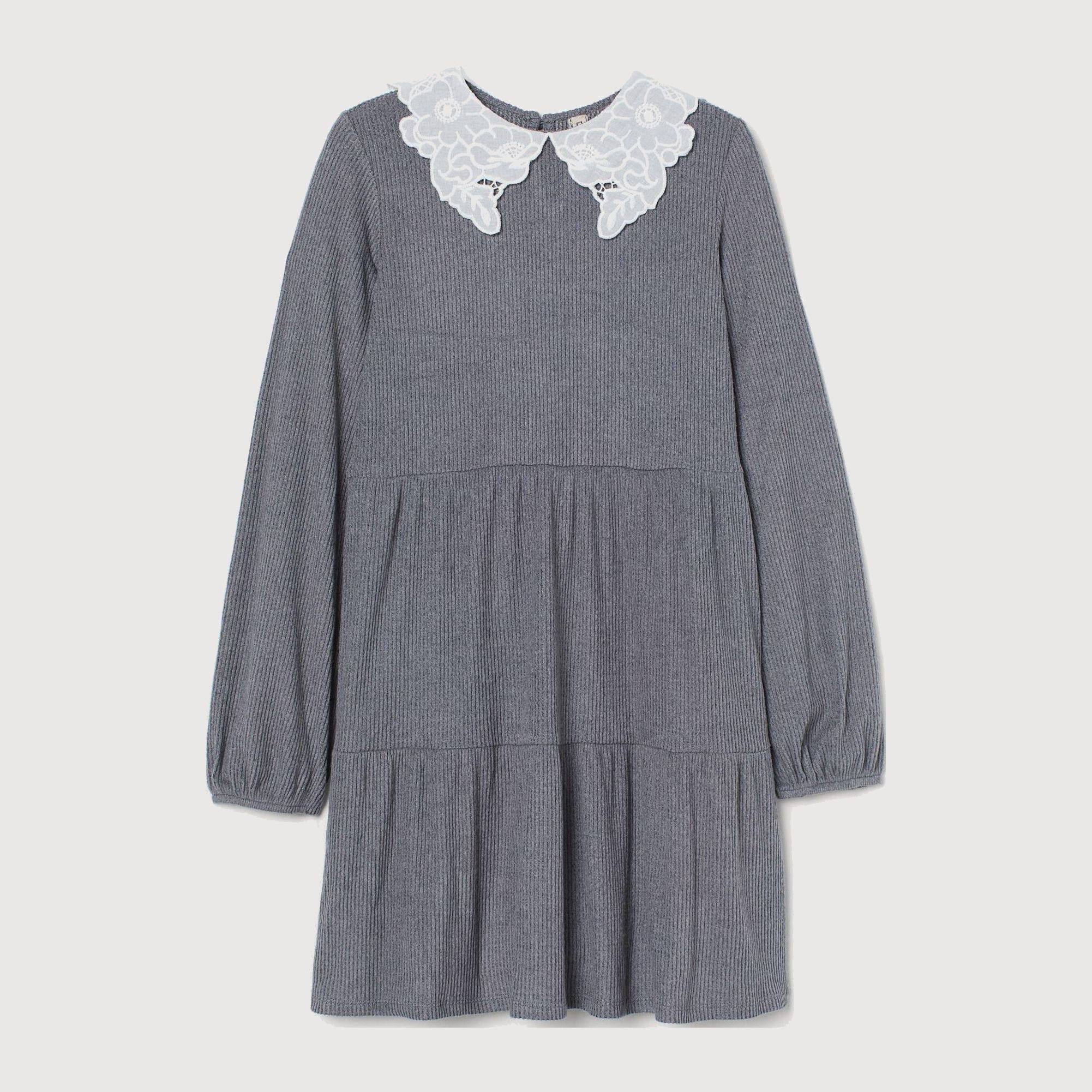 

Платье H&M 9038892-AAXA S Серое с белым