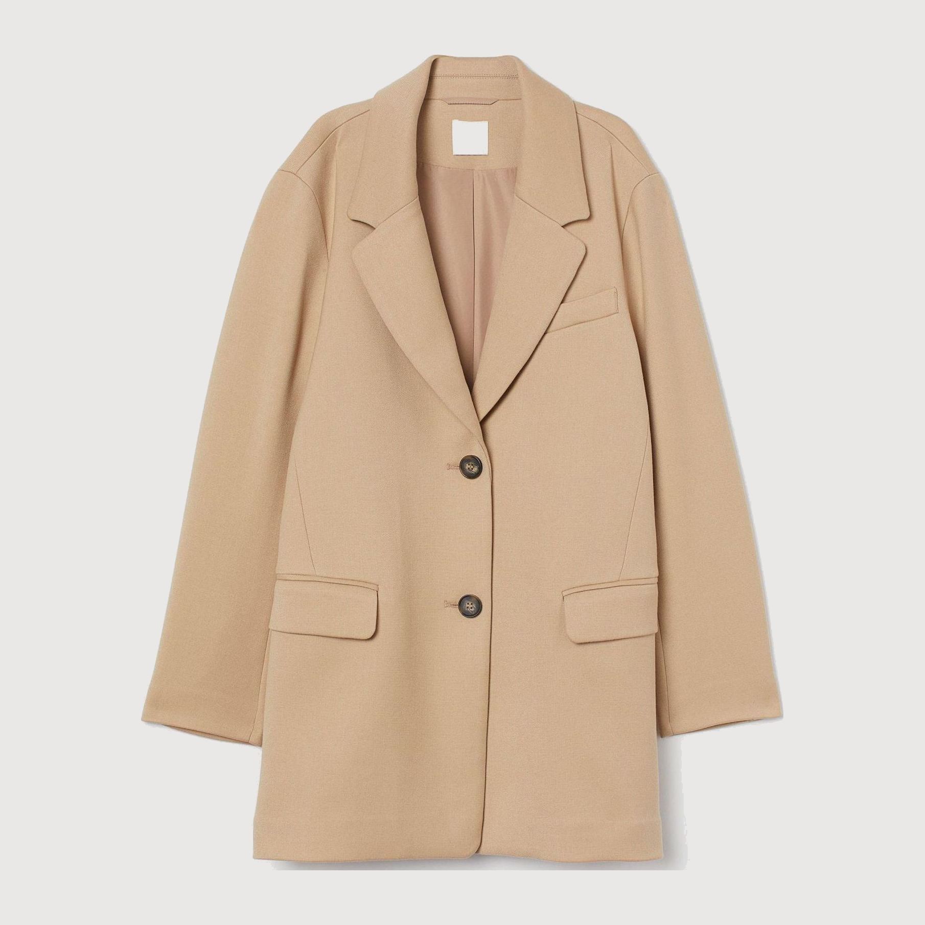 

Пальто H&M 8550551-ACTQ S Бежевое