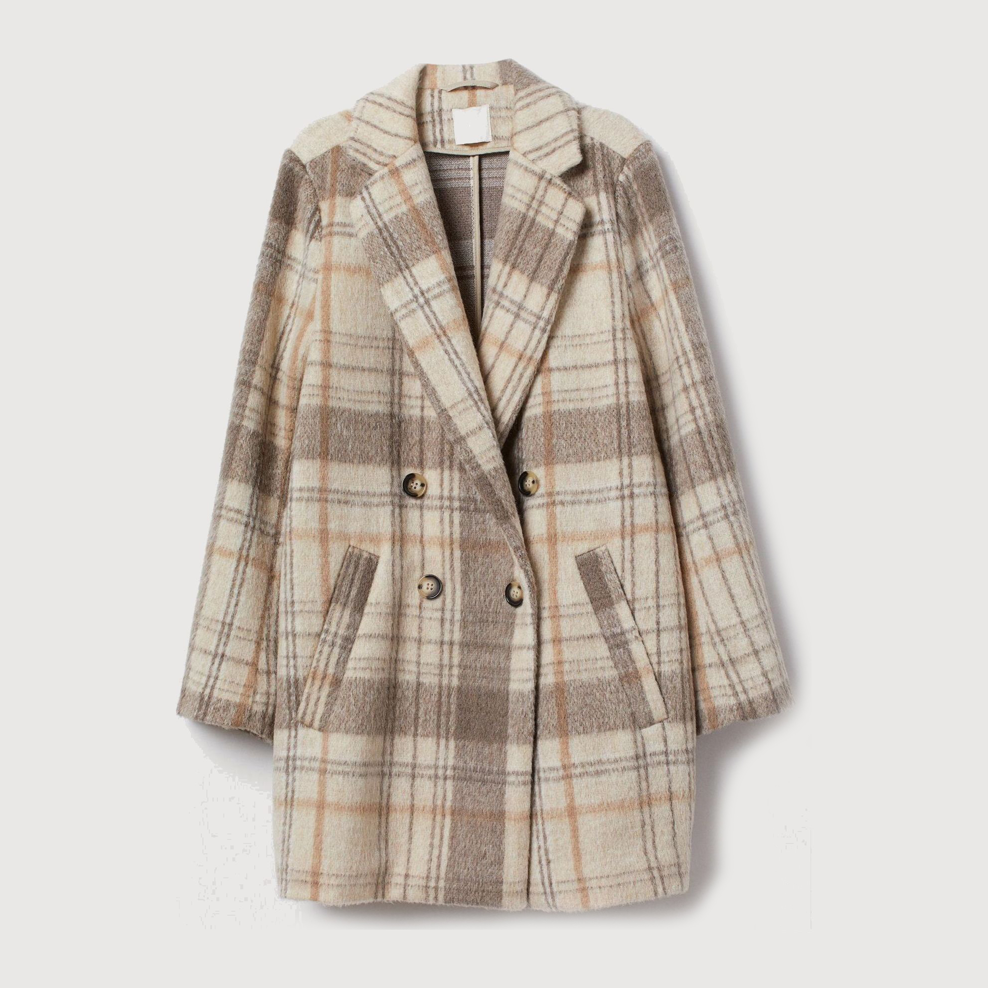 

Пальто H&M 7088459-ABLV 34 Бежевое с белым