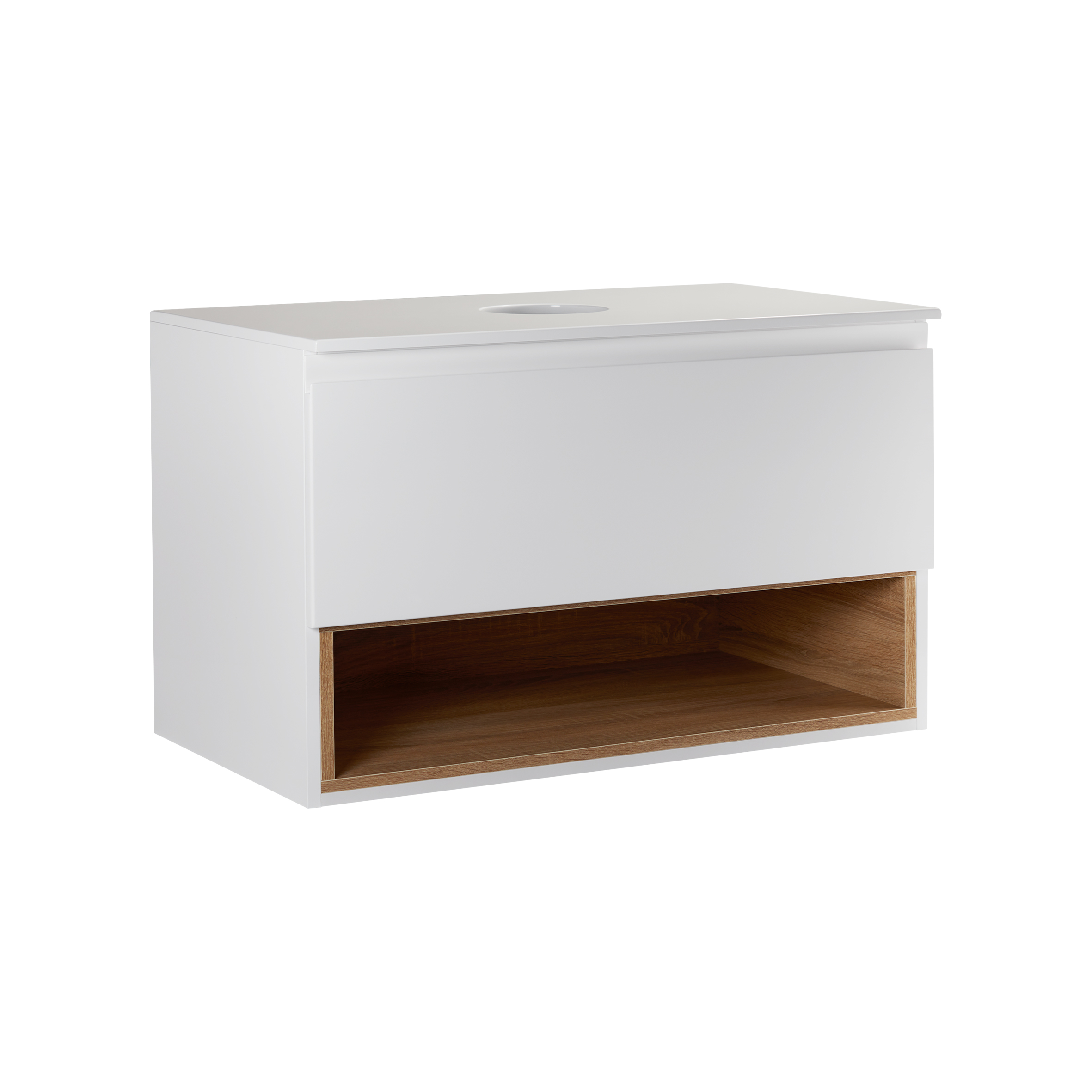 

Тумба подвесная Qtap Robin 800х476х437 White/Whitish oak со столешницей QT1379TPН8001WWO (ST702131)