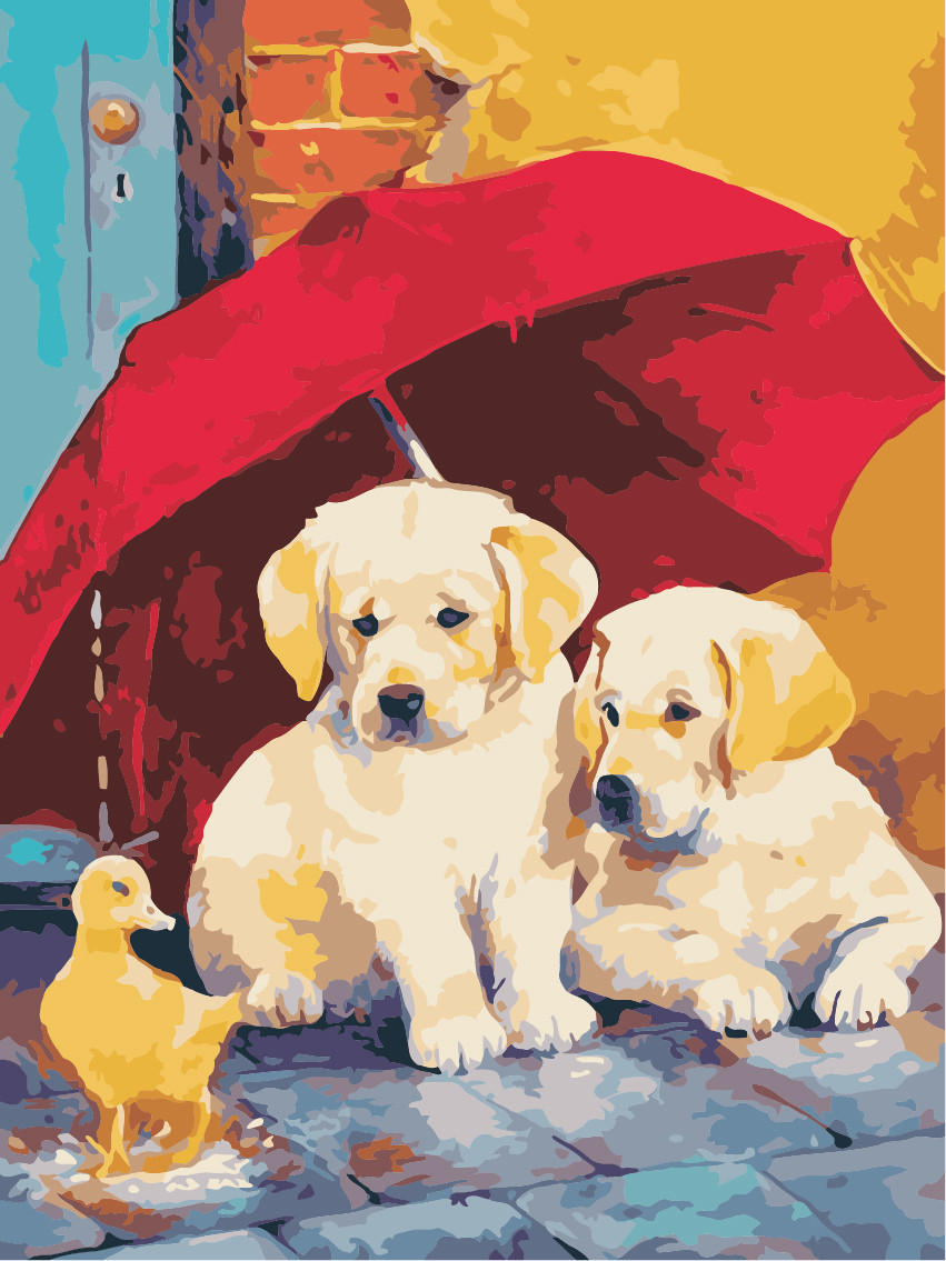 

Картина по номерам без коробки ArtStory Друзья 40x30см (AS 0473)