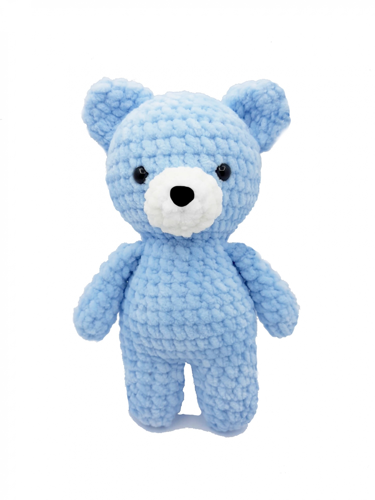 

Мягкая вязаная игрушка Медвежонок голубой b/21/15/999/18
