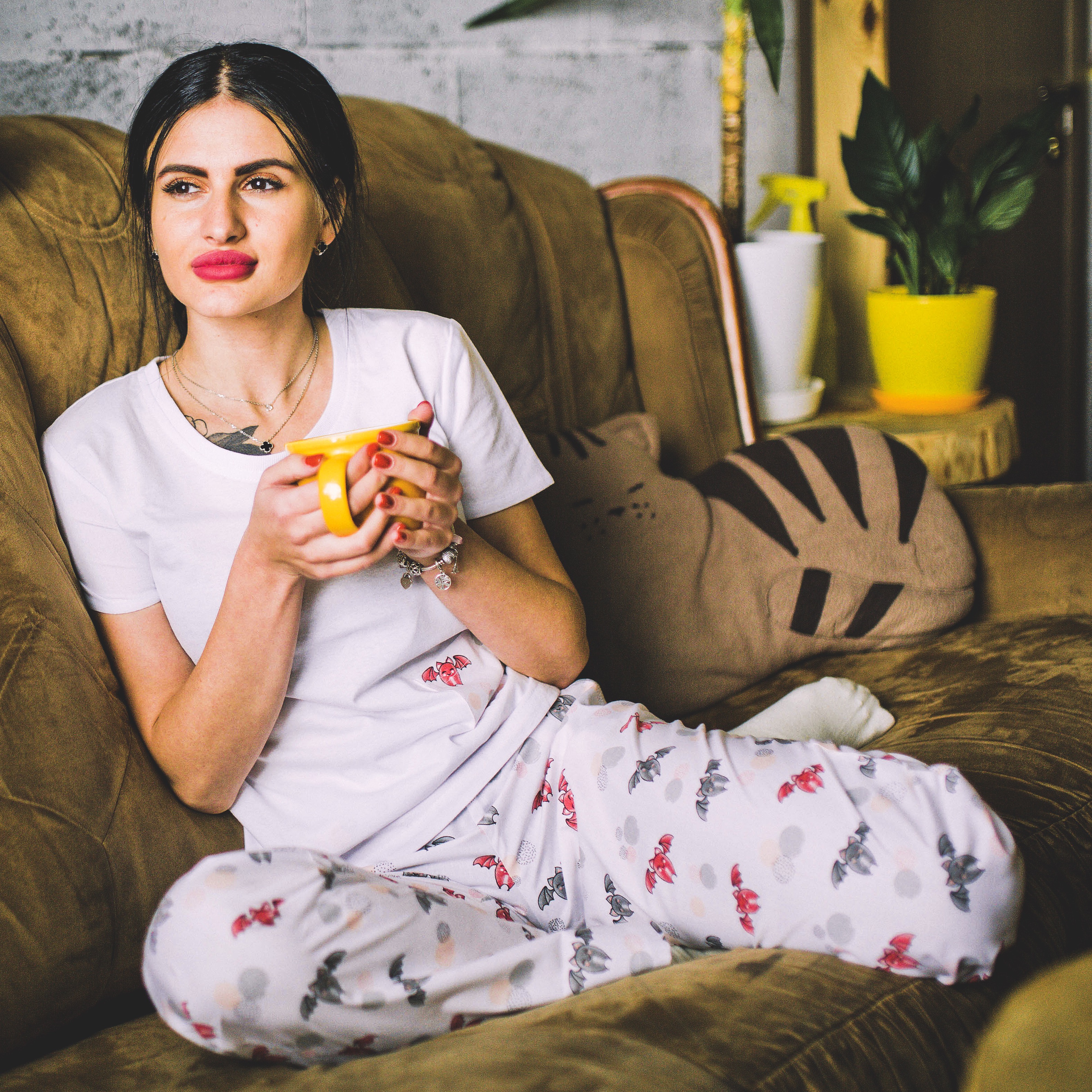 

Фланелевая пижама (футболка+брюки) Pijama po fanu  белая с летучими мышами 111170, Фланелевая пижама (футболка+брюки) Pijama po fanu L белая с летучими мышами 111170