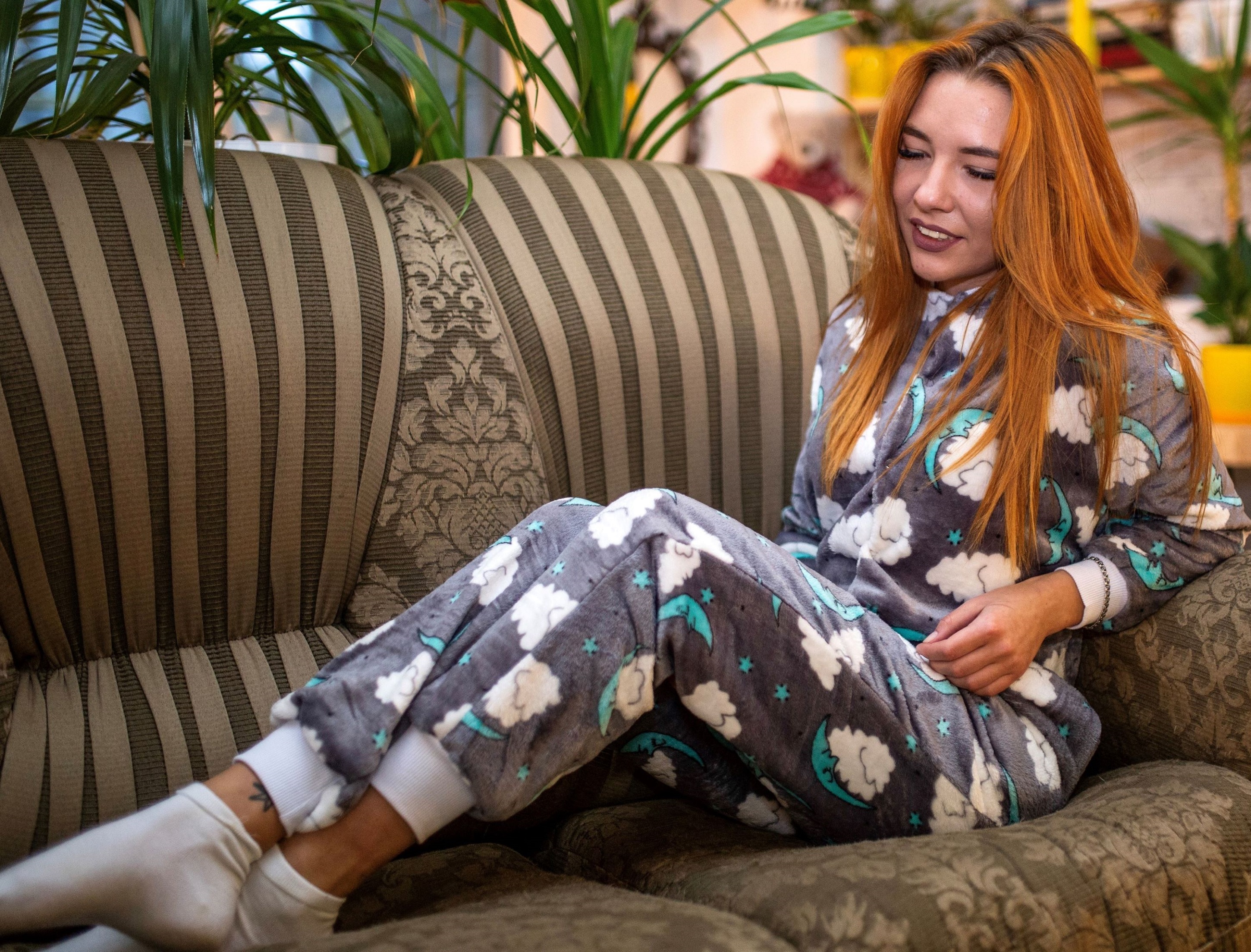 

Махровая пижама-комбинезон Pijama po fanu S серая 111130