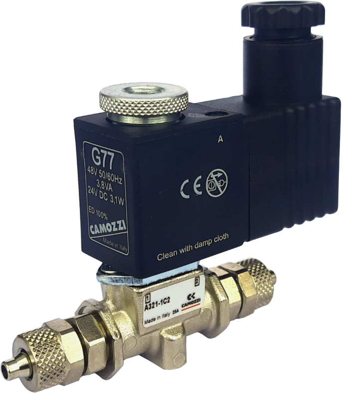 

Электроклапан для систем СО2 Camozzi 4/6 мм (Camozzi-A321-24v-set)