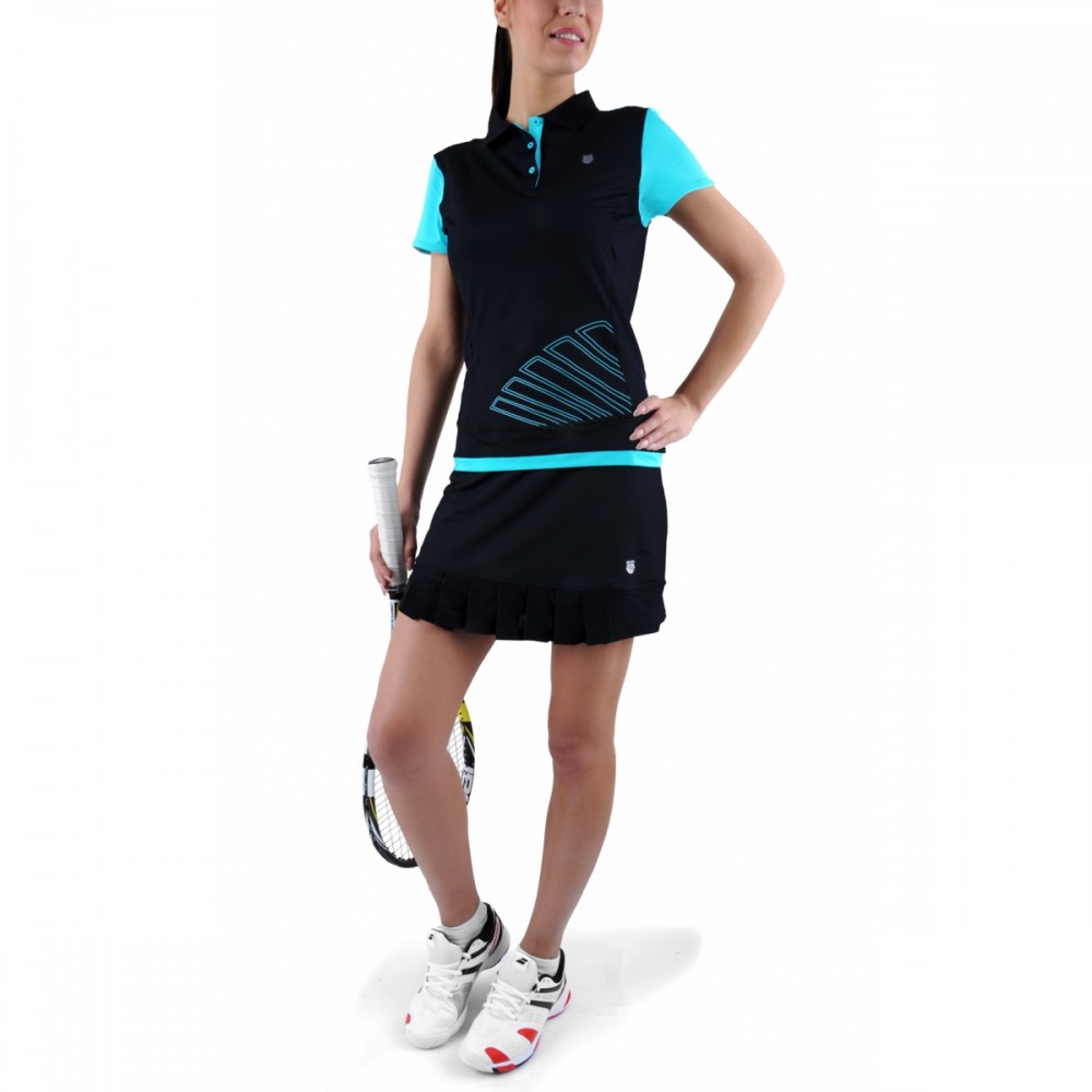 

Поло для женщин K-Swiss Womens Big shot polo black/blue (XS)