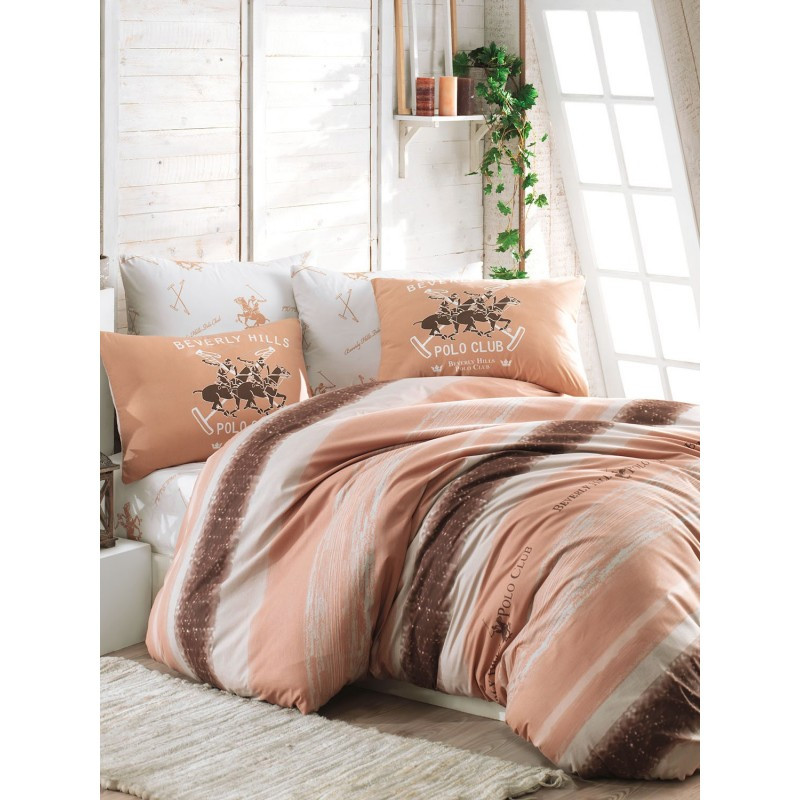 

Постельное белье Beverly Hills Polo Club ранфорс - BHPC 031 Salmon полуторный (8596)