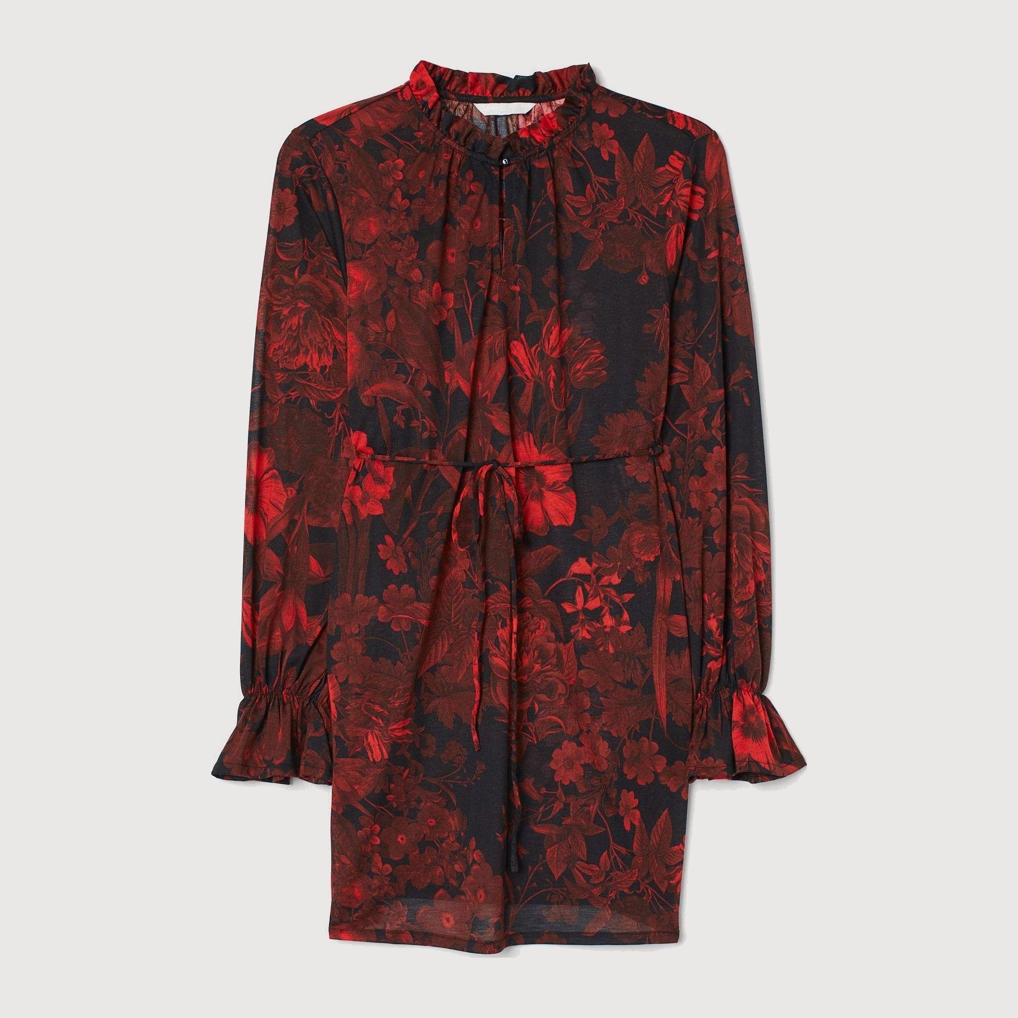 

Платье H&M 8175460-AFSB L Темно-синее с бордовым