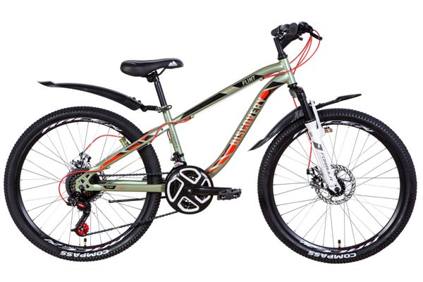 

Велосипед 24" Discovery FLINT AM DD 2021 (хаки с красным (м))