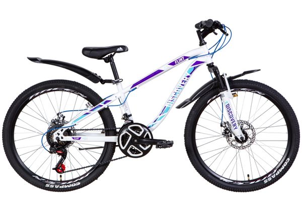 

Велосипед 24" Discovery FLINT AM DD 2021 (бело-фиолетовый с синим)