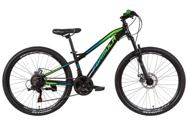 

Велосипед AL 26" Formula BLACKWOOD AM DD 2021 (черно-зеленый с синим)