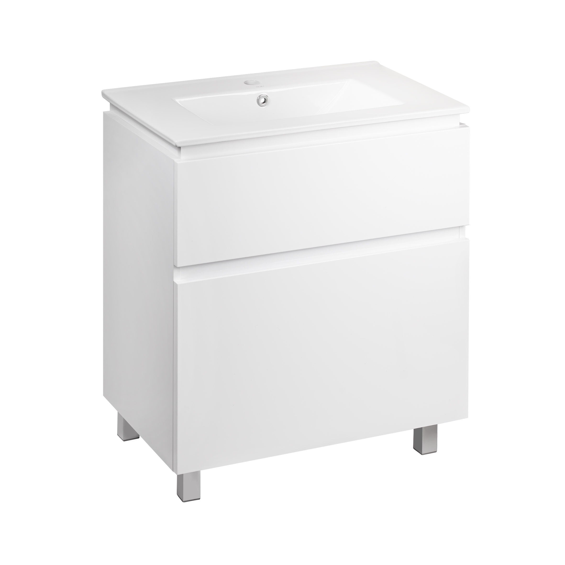 

Комплект Qtap Albatross 810х825х460 White тумба напольная + раковина врезная QT0171TN800D3080CW (SR203433)