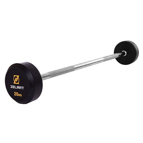 

Штанга фиксированная прямая Rubber Coated Barbell TA-2685 Zelart 20кг Черный (58363066)