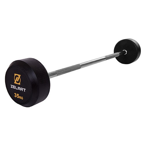 

Штанга фиксированная прямая Rubber Coated Barbell TA-2685 Zelart 35кг Черный (58363066)