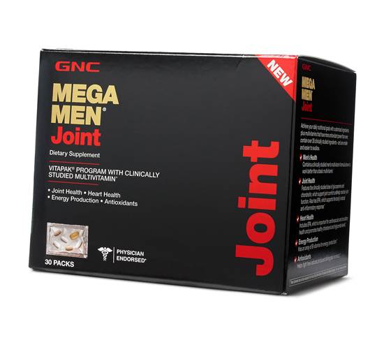 

Мужские Витамины для суставов, Mega Men Joint, GNC 30пакетов (36120050)