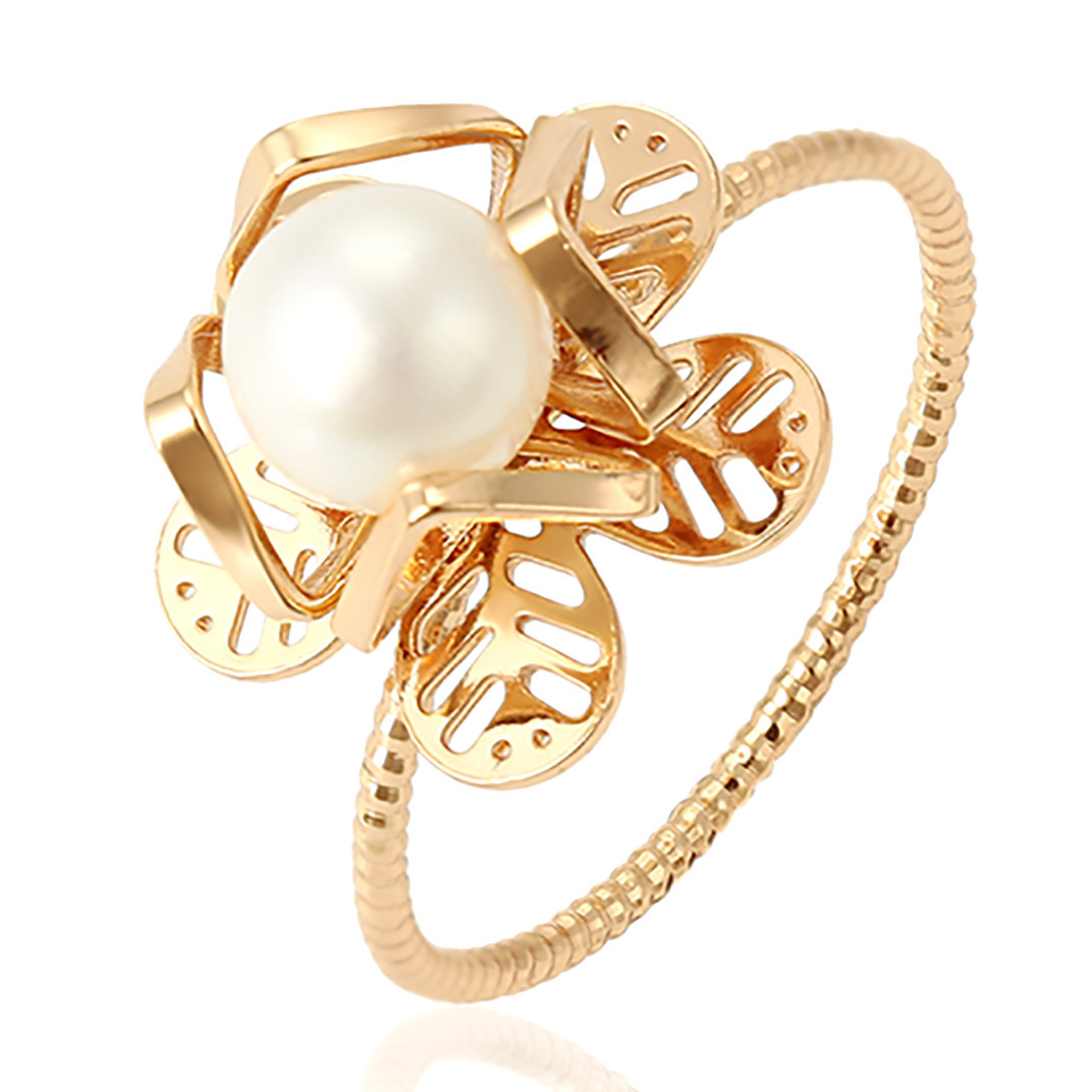 

Кольцо Xuping 15456 искусственные жемчужины позолота 18K19