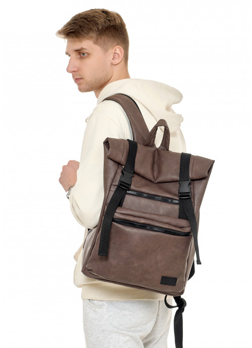 

Чоловічий рюкзак ролл Sambag RollTop LTT світло-коричневий нубук