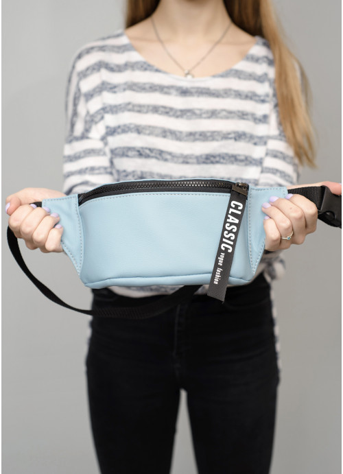

Сумка на пояс бананка Sambag Tirso MSH голуба зі стрічкою