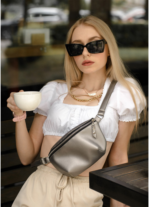 

Сумка на пояс бананка Sambag Polo SQO silver dark