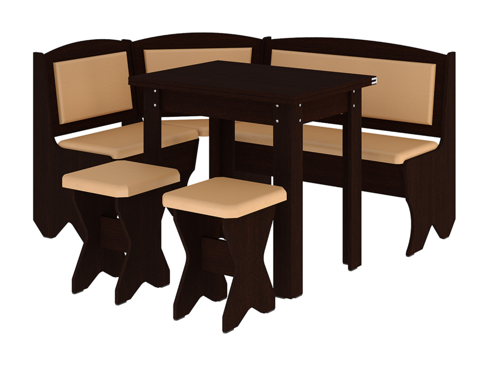 

Кухонный уголок Император с раскладным столом и табуретами Пехотин Венге + Кофе