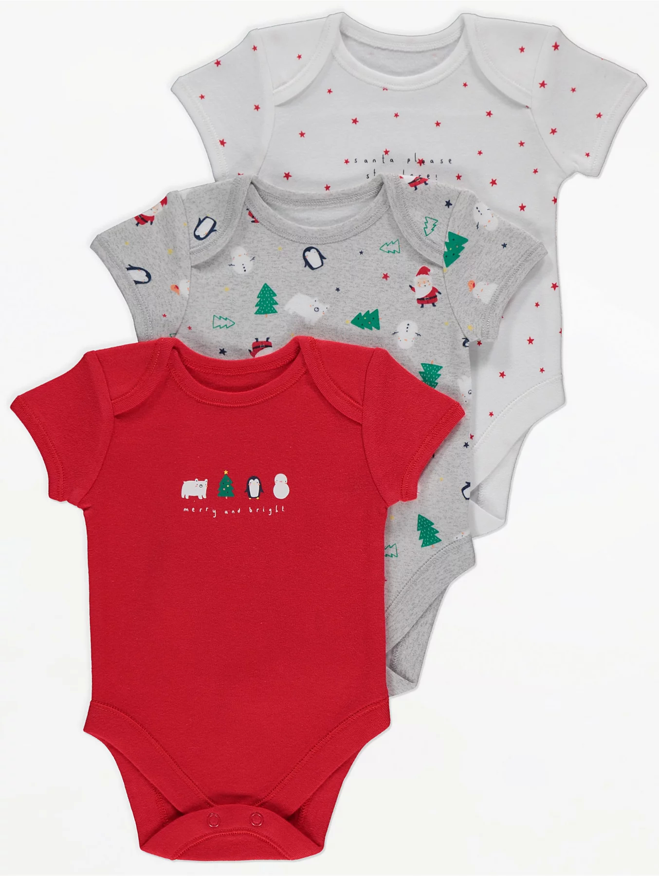 

Боди-футболка George G006728836 3 шт 12-18M 80-86 см Красный с серым и белым (G006728836-12-18)