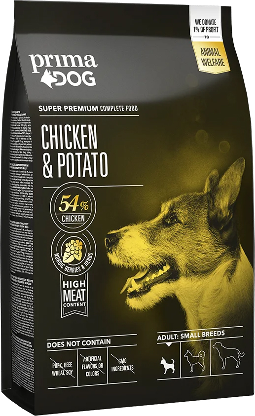 

Сухой корм собак мелких пород с курицей и картошкой PrimaDog Chicken & Potato small breeds 4 кг