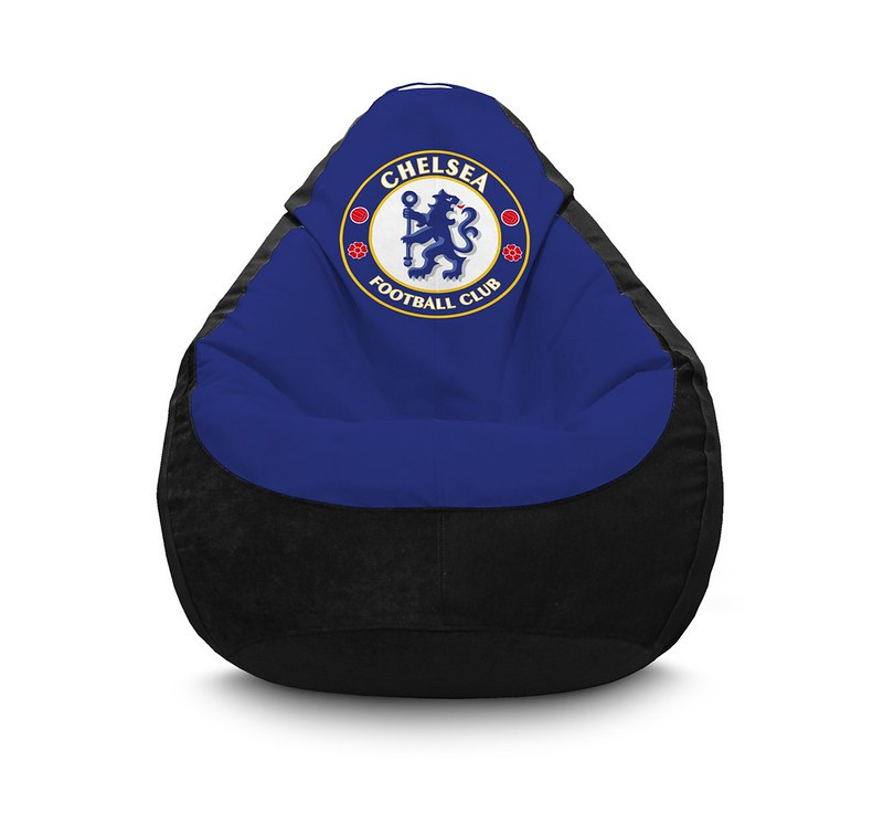 

Кресло мешок iPuff "Football. Chelsea FC. Black" Флок XXXL (100x135 см) Синий/Черный