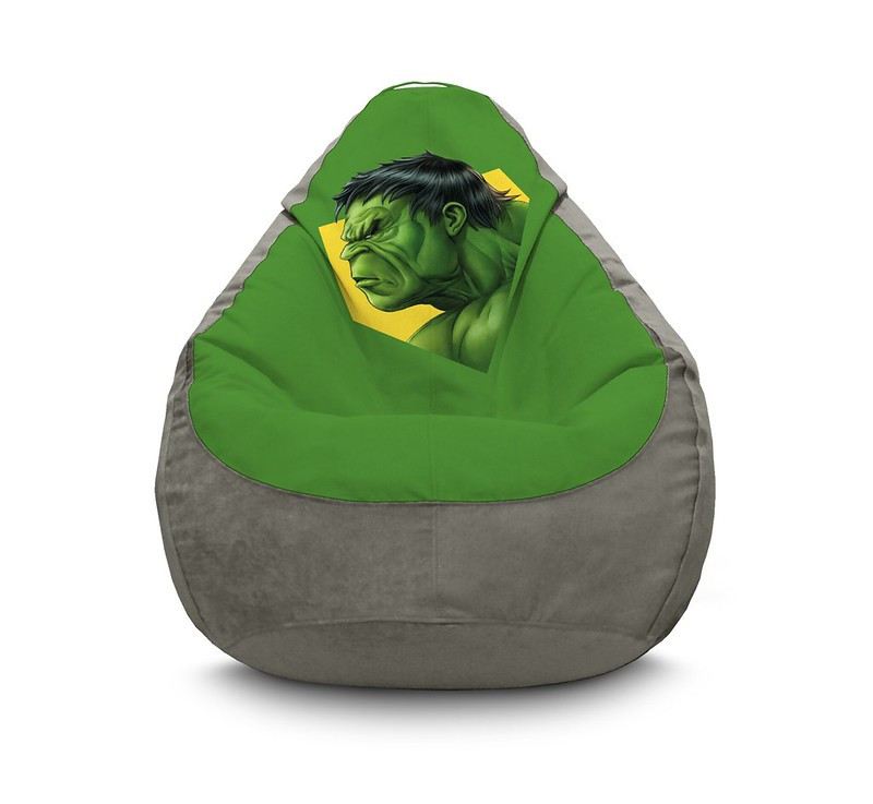 

Кресло мешок iPuff "Hulk. Face profile" Флок XXL (90х125 см) Серый
