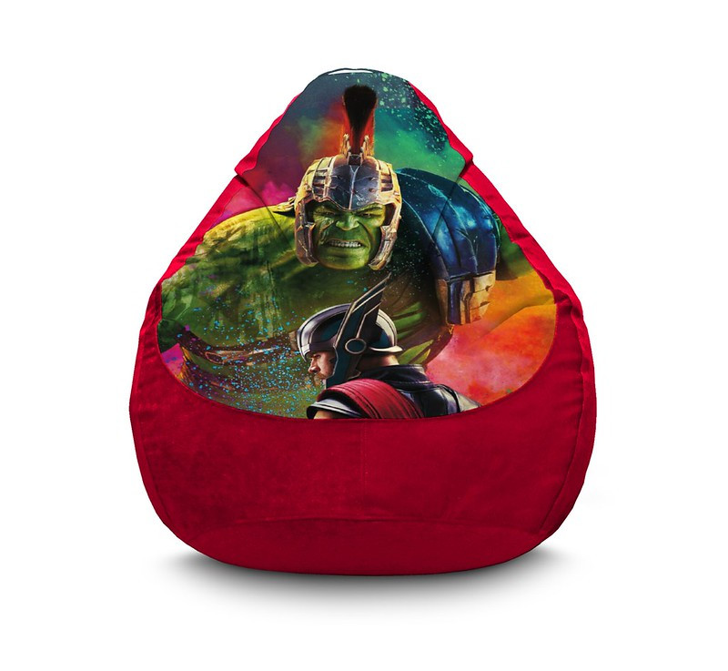 

Кресло мешок iPuff "Hulk and Thor" Флок XL (80х110 см) Бордовый