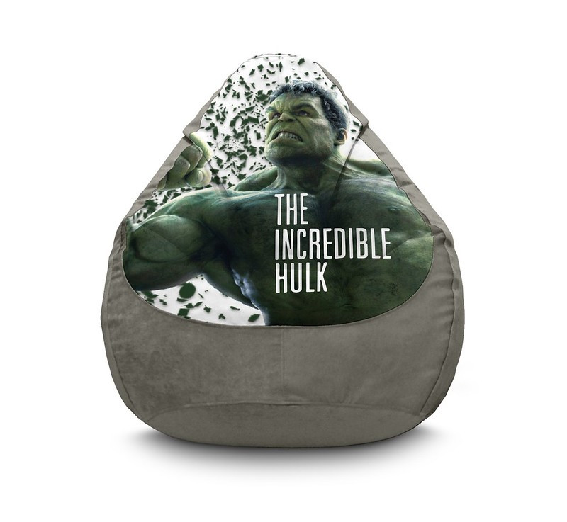 

Кресло мешок iPuff "Hulk. Incredible" Флок XXXL (100х135 см) Серый