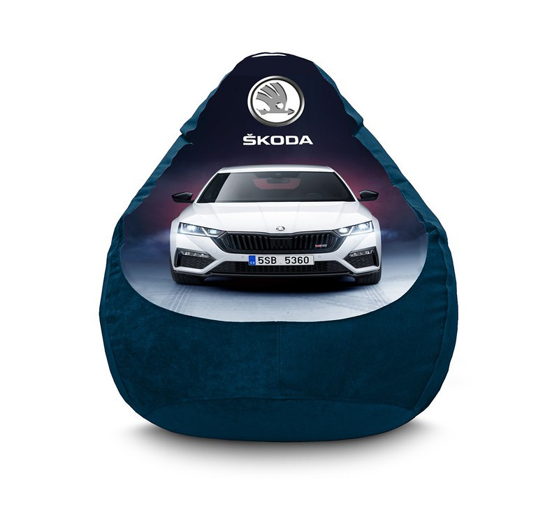 

Кресло мешок iPuff "Skoda. Octavia" Флок XL (80x110 см) Синий
