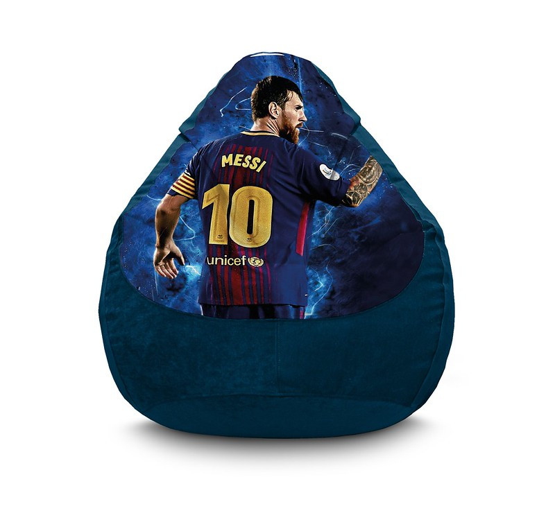 

Кресло мешок iPuff "Football. Messi" Флок XXL (90x125 см) Синий