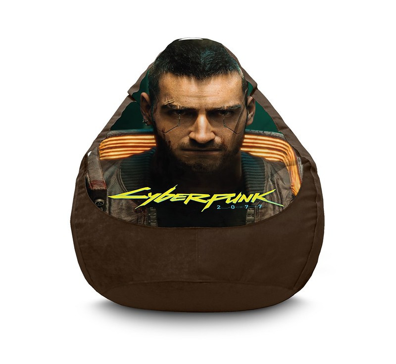 

Кресло мешок iPuff "Cyberpunk 2077. Hero" Флок XXL (90x125 см) Коричневый