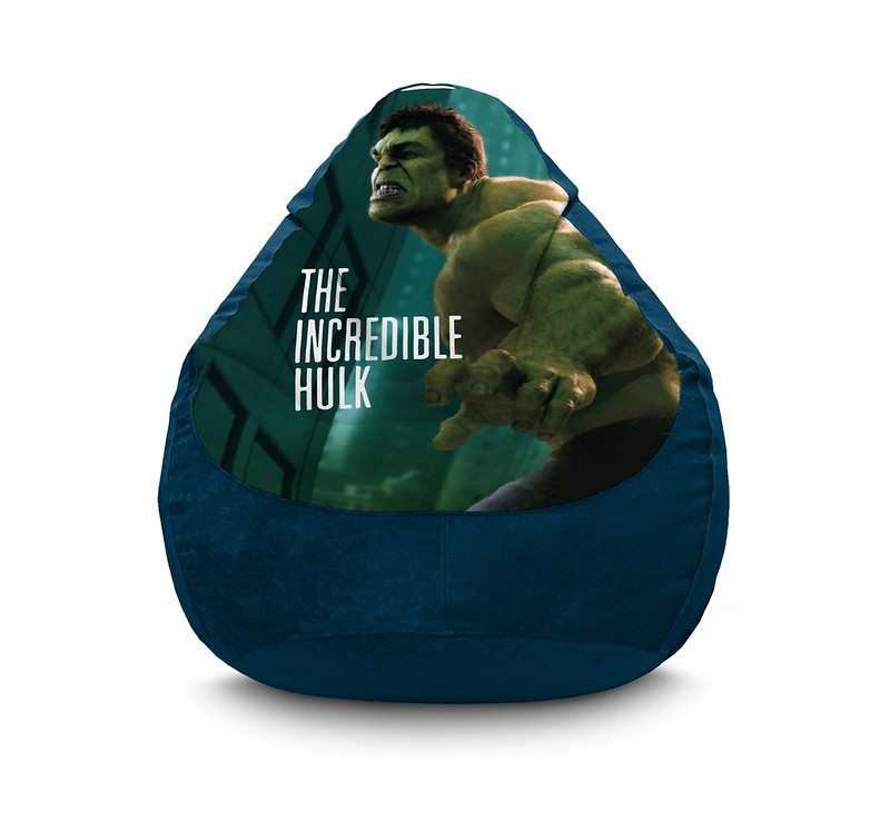 

Кресло мешок iPuff "Hulk" Флок XL (80х110 см) Синий