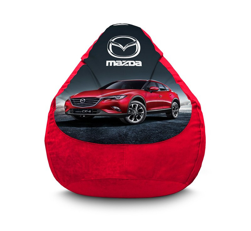 

Кресло мешок iPuff "Mazda. CX-4" Флок XXXL (100x135 см) Красный