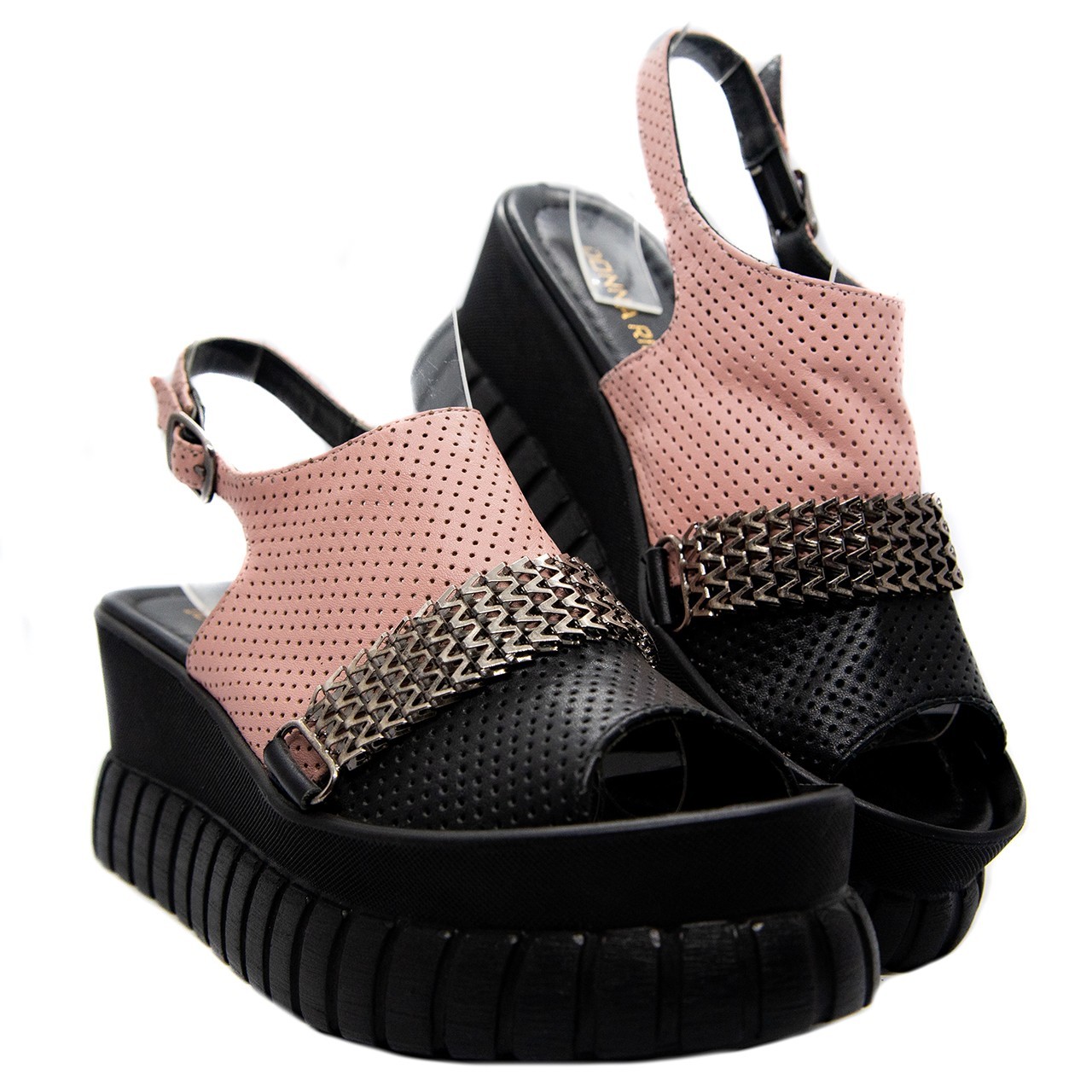 

Босоножки Donna Ricco 26865 36 пудровые с черным