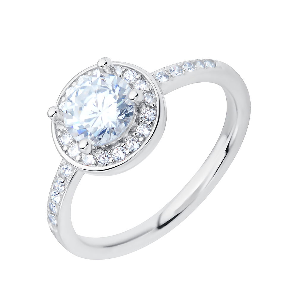 

Серебряное кольцо с фианитами 000116367 18.5 размера