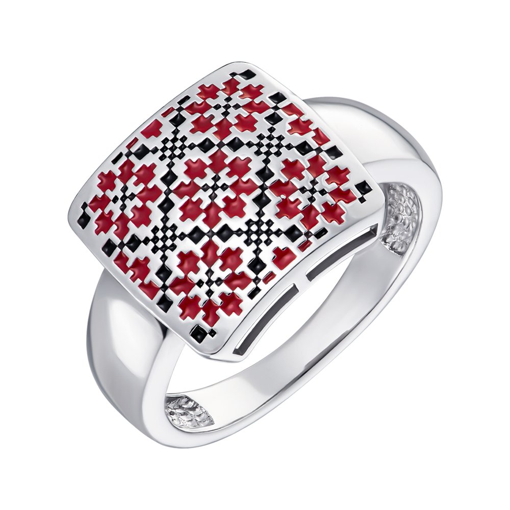 

Серебряное кольцо с эмалью 000148793 16 размера