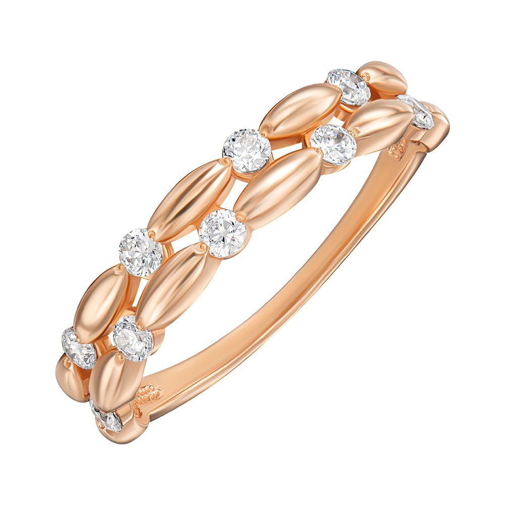 

Кольцо из красного золота с фианитами Swarovski 000146416 16.5 размера