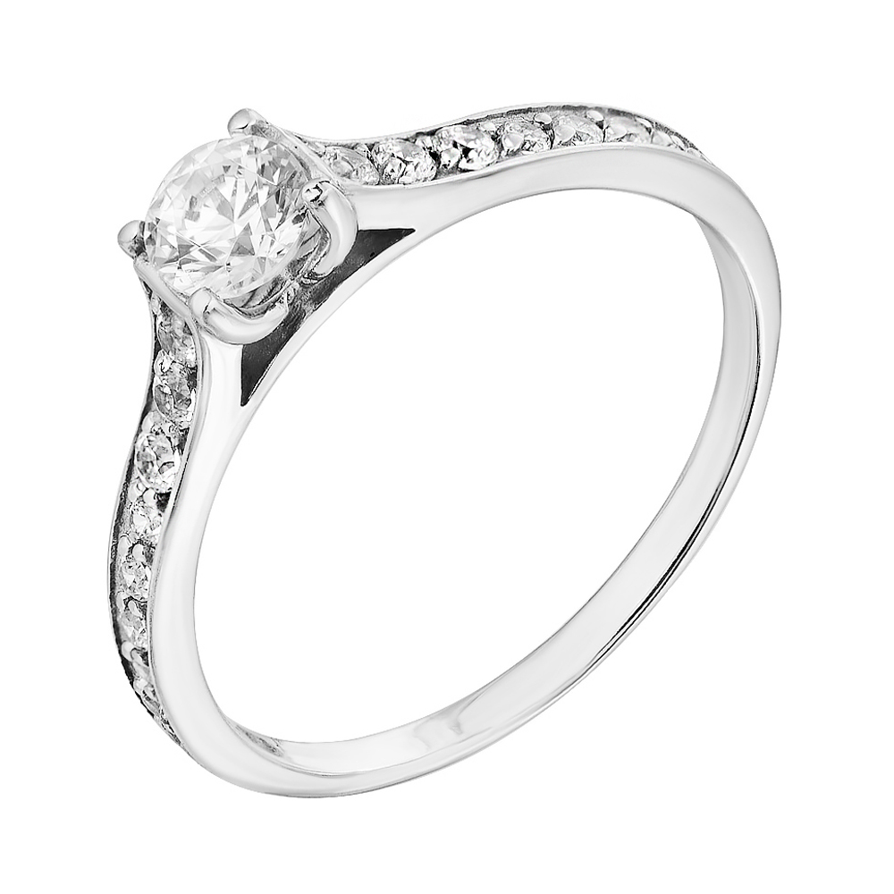 

Кольцо в белом золоте Взаимный выбор с кристаллами Swarovski 17 размера