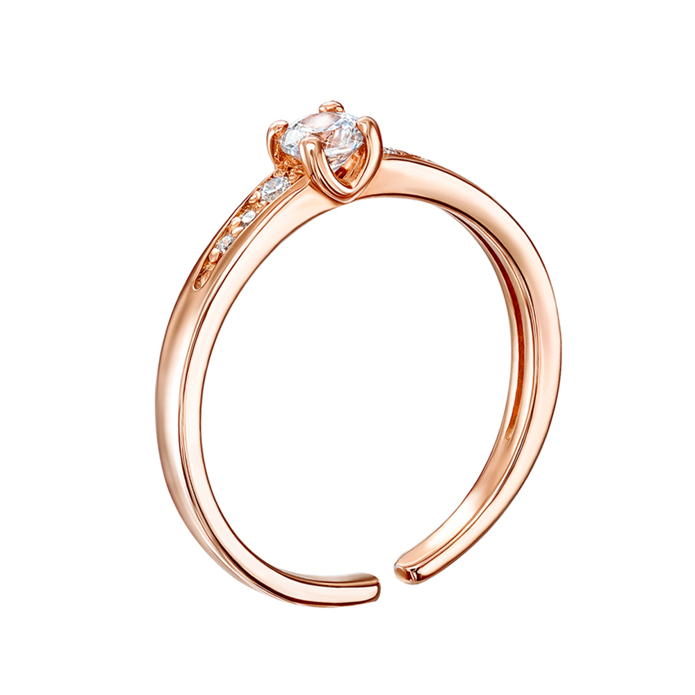 

Серебряное кольцо с разомкнутой шинкой с цирконием Swarovski 000119349 14 размера
