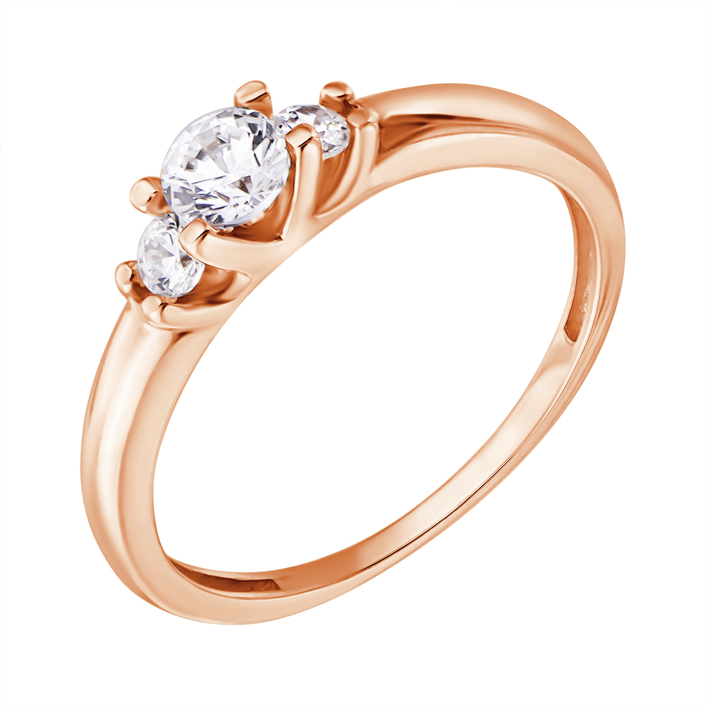 

Золотое кольцо с цирконием Swarovski 000061554 17 размера