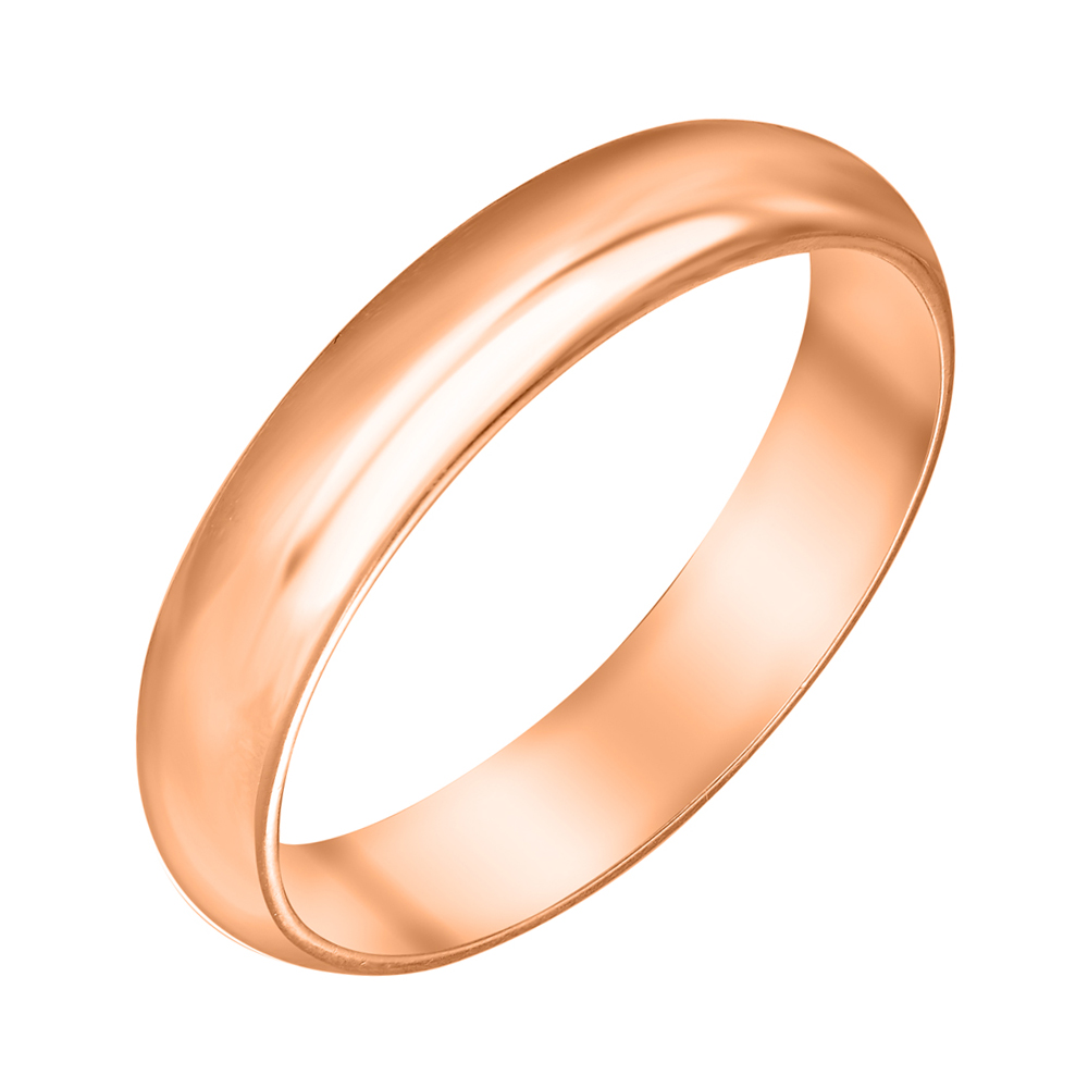 

Золотое обручальное кольцо Счастливый брак в красном цвете 19 размера